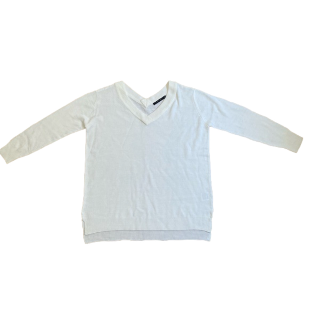 Ingini Off White Cream V-neck Knit Shirt Size Large NWOT